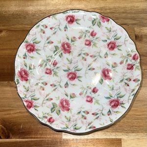 Vintage LEFTON CHINA Rose Chintz Saucer, 6”